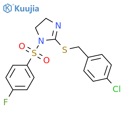 2-{(4-chlorophenyl)methylsulfanyl}-1-(4-fluorobenzenesulfonyl)-4,5-dihydro-1H-imidazole structure