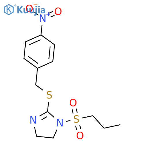 2-{(4-nitrophenyl)methylsulfanyl}-1-(propane-1-sulfonyl)-4,5-dihydro-1H-imidazole structure