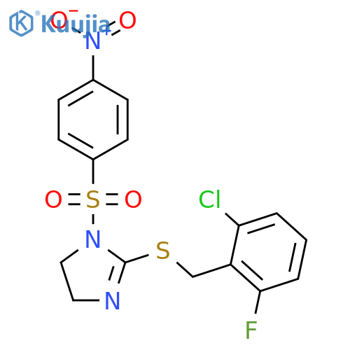 2-{(2-chloro-6-fluorophenyl)methylsulfanyl}-1-(4-nitrobenzenesulfonyl)-4,5-dihydro-1H-imidazole structure