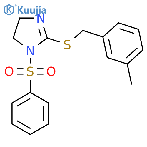1-(benzenesulfonyl)-2-{(3-methylphenyl)methylsulfanyl}-4,5-dihydro-1H-imidazole structure