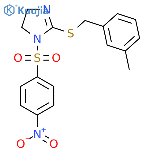 2-{(3-methylphenyl)methylsulfanyl}-1-(4-nitrobenzenesulfonyl)-4,5-dihydro-1H-imidazole structure
