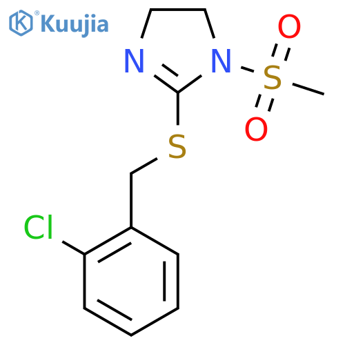 2-{(2-chlorophenyl)methylsulfanyl}-1-methanesulfonyl-4,5-dihydro-1H-imidazole structure