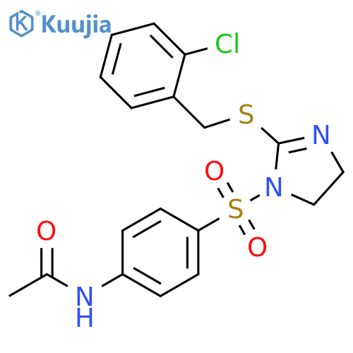 N-{4-(2-{(2-chlorophenyl)methylsulfanyl}-4,5-dihydro-1H-imidazol-1-yl)sulfonylphenyl}acetamide structure
