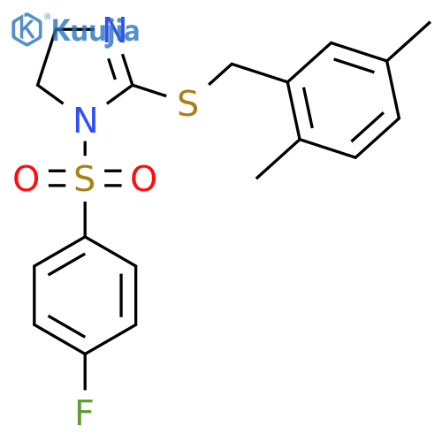 2-{(2,5-dimethylphenyl)methylsulfanyl}-1-(4-fluorobenzenesulfonyl)-4,5-dihydro-1H-imidazole structure