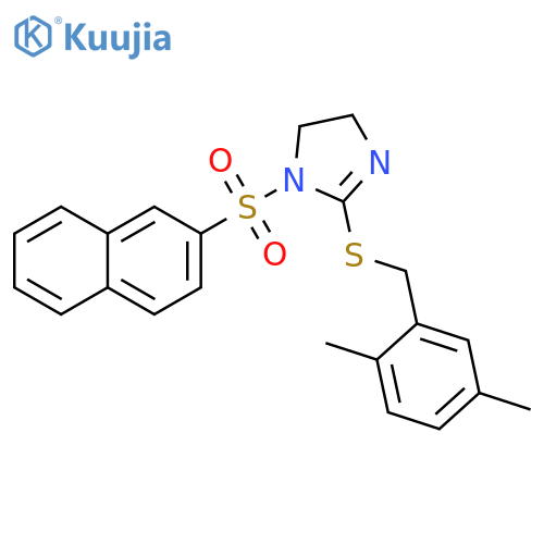 2-{(2,5-dimethylphenyl)methylsulfanyl}-1-(naphthalene-2-sulfonyl)-4,5-dihydro-1H-imidazole structure