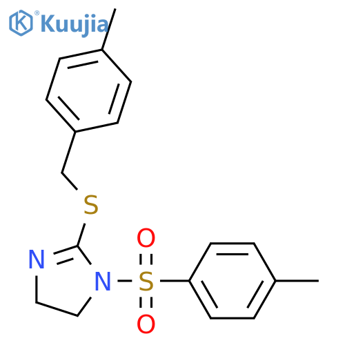 1-(4-methylbenzenesulfonyl)-2-{(4-methylphenyl)methylsulfanyl}-4,5-dihydro-1H-imidazole structure