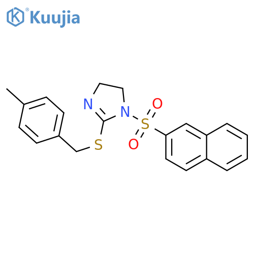 2-{(4-methylphenyl)methylsulfanyl}-1-(naphthalene-2-sulfonyl)-4,5-dihydro-1H-imidazole structure