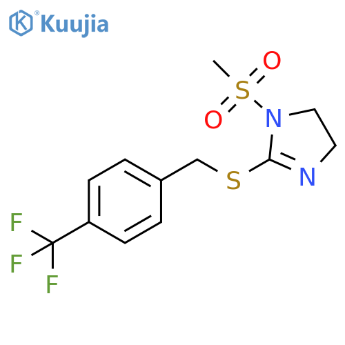 1-methanesulfonyl-2-({4-(trifluoromethyl)phenylmethyl}sulfanyl)-4,5-dihydro-1H-imidazole structure