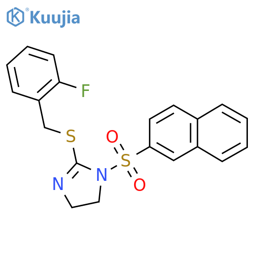 2-{(2-fluorophenyl)methylsulfanyl}-1-(naphthalene-2-sulfonyl)-4,5-dihydro-1H-imidazole structure
