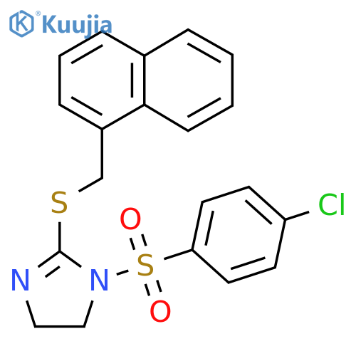 1-(4-chlorobenzenesulfonyl)-2-{(naphthalen-1-yl)methylsulfanyl}-4,5-dihydro-1H-imidazole structure