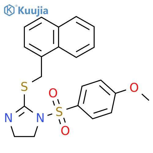 1-(4-methoxybenzenesulfonyl)-2-{(naphthalen-1-yl)methylsulfanyl}-4,5-dihydro-1H-imidazole structure