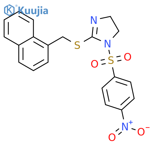 2-{(naphthalen-1-yl)methylsulfanyl}-1-(4-nitrobenzenesulfonyl)-4,5-dihydro-1H-imidazole structure