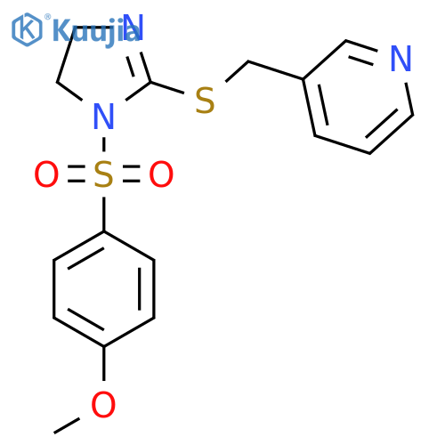3-({1-(4-methoxybenzenesulfonyl)-4,5-dihydro-1H-imidazol-2-ylsulfanyl}methyl)pyridine structure