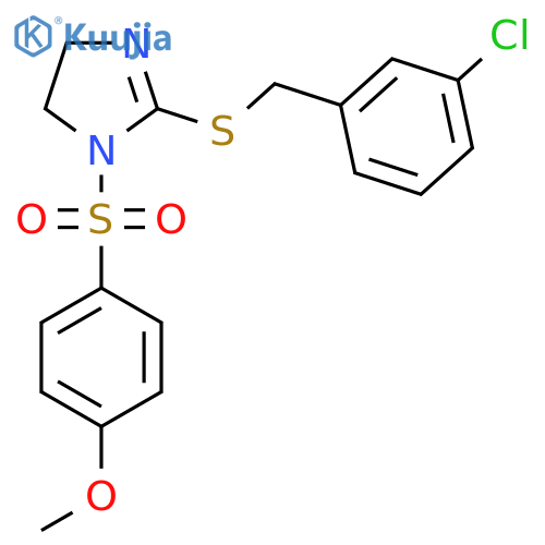 2-{(3-chlorophenyl)methylsulfanyl}-1-(4-methoxybenzenesulfonyl)-4,5-dihydro-1H-imidazole structure