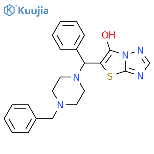 5-(4-benzylpiperazin-1-yl)(phenyl)methyl-1,2,4triazolo3,2-b1,3thiazol-6-ol structure