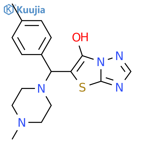 5-(4-methylphenyl)(4-methylpiperazin-1-yl)methyl-1,2,4triazolo3,2-b1,3thiazol-6-ol structure