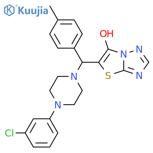 5-{4-(3-chlorophenyl)piperazin-1-yl(4-methylphenyl)methyl}-1,2,4triazolo3,2-b1,3thiazol-6-ol structure