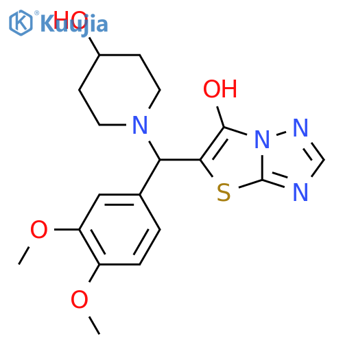 1-(3,4-dimethoxyphenyl)({6-hydroxy-1,2,4triazolo3,2-b1,3thiazol-5-yl})methylpiperidin-4-ol structure