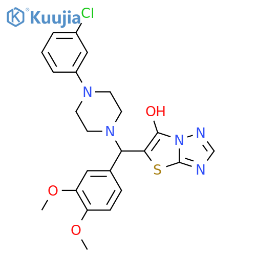 5-{4-(3-chlorophenyl)piperazin-1-yl(3,4-dimethoxyphenyl)methyl}-1,2,4triazolo3,2-b1,3thiazol-6-ol structure