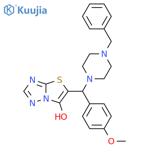 5-(4-benzylpiperazin-1-yl)(4-methoxyphenyl)methyl-1,2,4triazolo3,2-b1,3thiazol-6-ol structure