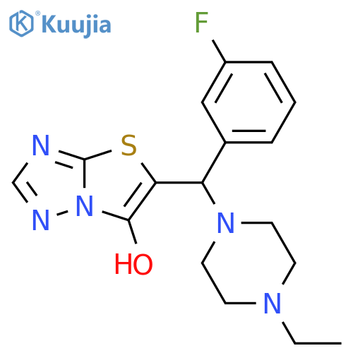5-(4-ethylpiperazin-1-yl)(3-fluorophenyl)methyl-1,2,4triazolo3,2-b1,3thiazol-6-ol structure
