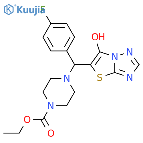 ethyl 4-(4-fluorophenyl)({6-hydroxy-1,2,4triazolo3,2-b1,3thiazol-5-yl})methylpiperazine-1-carboxylate structure
