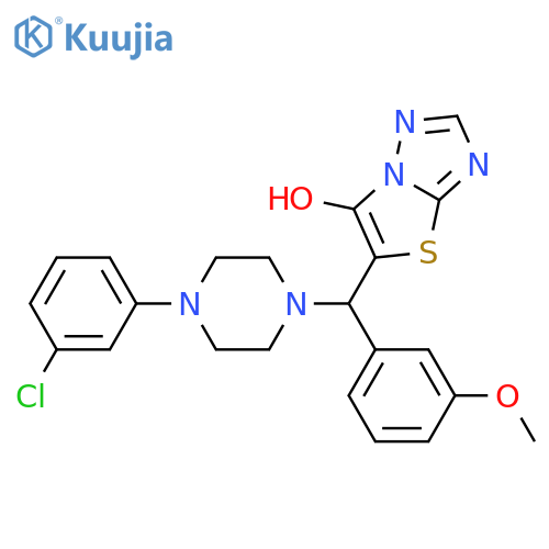5-{4-(3-chlorophenyl)piperazin-1-yl(3-methoxyphenyl)methyl}-1,2,4triazolo3,2-b1,3thiazol-6-ol structure