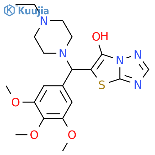 5-(4-ethylpiperazin-1-yl)(3,4,5-trimethoxyphenyl)methyl-1,2,4triazolo3,2-b1,3thiazol-6-ol structure