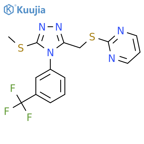 2-({5-(methylsulfanyl)-4-3-(trifluoromethyl)phenyl-4H-1,2,4-triazol-3-ylmethyl}sulfanyl)pyrimidine structure