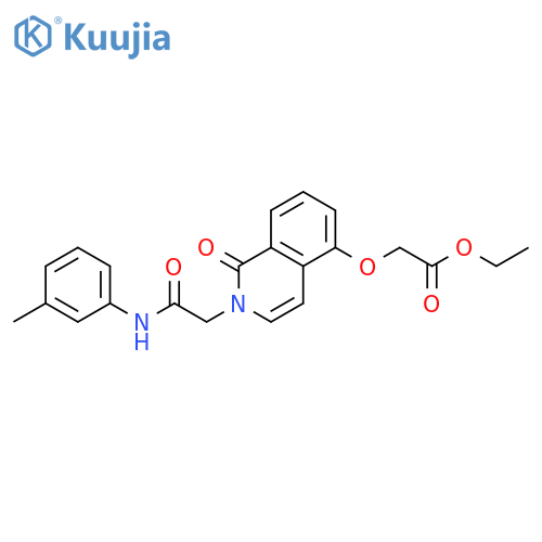 ethyl 2-(2-{(3-methylphenyl)carbamoylmethyl}-1-oxo-1,2-dihydroisoquinolin-5-yl)oxyacetate structure