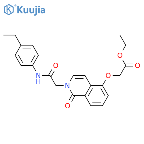 ethyl 2-(2-{(4-ethylphenyl)carbamoylmethyl}-1-oxo-1,2-dihydroisoquinolin-5-yl)oxyacetate structure