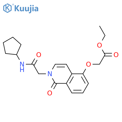 ethyl 2-({2-(cyclopentylcarbamoyl)methyl-1-oxo-1,2-dihydroisoquinolin-5-yl}oxy)acetate structure