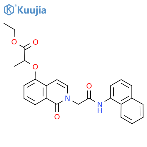 ethyl 2-(2-{(naphthalen-1-yl)carbamoylmethyl}-1-oxo-1,2-dihydroisoquinolin-5-yl)oxypropanoate structure
