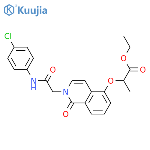 ethyl 2-[2-[2-(4-chloroanilino)-2-oxoethyl]-1-oxoisoquinolin-5-yl]oxypropanoate structure