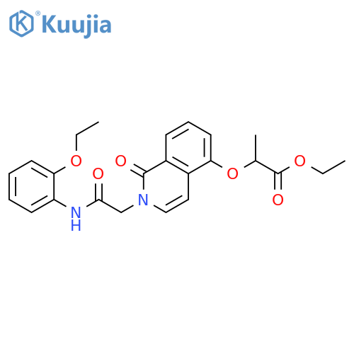 ethyl 2-(2-{(2-ethoxyphenyl)carbamoylmethyl}-1-oxo-1,2-dihydroisoquinolin-5-yl)oxypropanoate structure