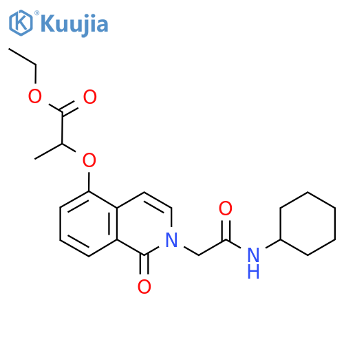 ethyl 2-({2-(cyclohexylcarbamoyl)methyl-1-oxo-1,2-dihydroisoquinolin-5-yl}oxy)propanoate structure