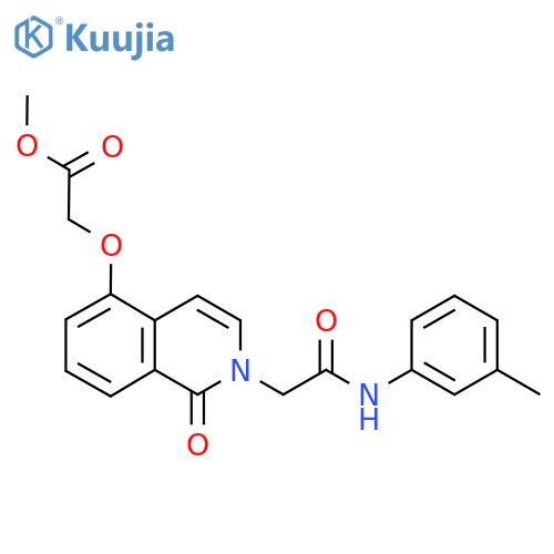 methyl 2-(2-{(3-methylphenyl)carbamoylmethyl}-1-oxo-1,2-dihydroisoquinolin-5-yl)oxyacetate structure