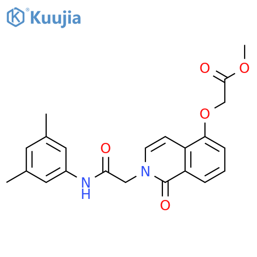 methyl 2-(2-{(3,5-dimethylphenyl)carbamoylmethyl}-1-oxo-1,2-dihydroisoquinolin-5-yl)oxyacetate structure