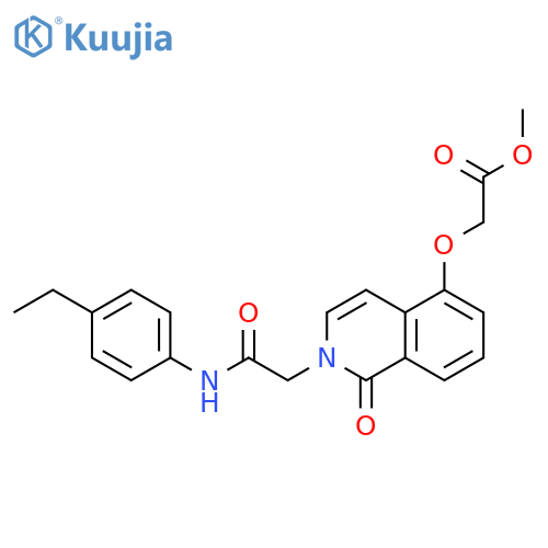 methyl 2-(2-{(4-ethylphenyl)carbamoylmethyl}-1-oxo-1,2-dihydroisoquinolin-5-yl)oxyacetate structure