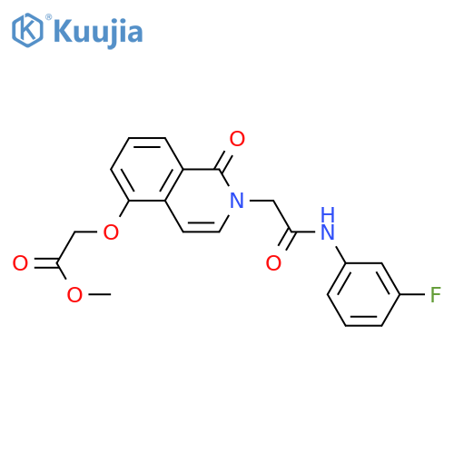 methyl 2-(2-{(3-fluorophenyl)carbamoylmethyl}-1-oxo-1,2-dihydroisoquinolin-5-yl)oxyacetate structure