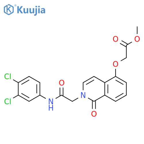 methyl 2-(2-{(3,4-dichlorophenyl)carbamoylmethyl}-1-oxo-1,2-dihydroisoquinolin-5-yl)oxyacetate structure