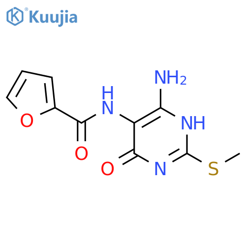 N-4-amino-2-(methylsulfanyl)-6-oxo-1,6-dihydropyrimidin-5-ylfuran-2-carboxamide structure