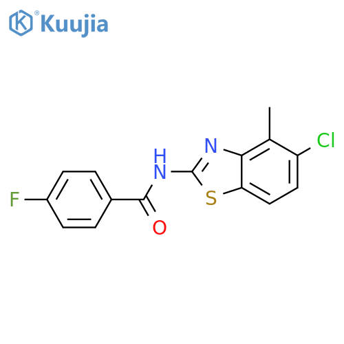 N-(5-chloro-4-methyl-1,3-benzothiazol-2-yl)-4-fluorobenzamide structure