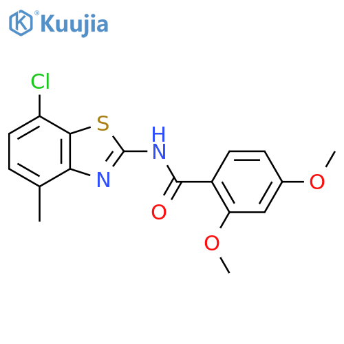 N-(7-chloro-4-methyl-1,3-benzothiazol-2-yl)-2,4-dimethoxybenzamide structure