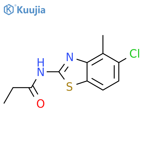 N-(5-chloro-4-methyl-1,3-benzothiazol-2-yl)propanamide structure