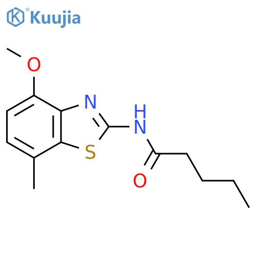 N-(4-methoxy-7-methyl-1,3-benzothiazol-2-yl)pentanamide structure