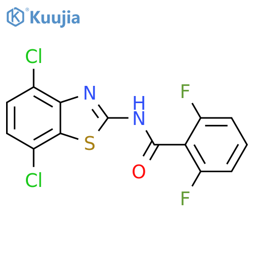 N-(4,7-dichloro-1,3-benzothiazol-2-yl)-2,6-difluorobenzamide structure