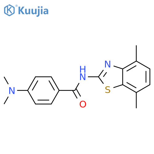 N-(4,7-dimethyl-1,3-benzothiazol-2-yl)-4-(dimethylamino)benzamide structure
