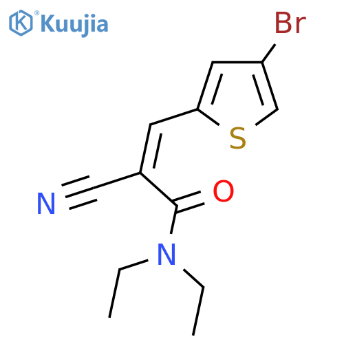 3-(4-bromothiophen-2-yl)-2-cyano-N,N-diethylprop-2-enamide structure