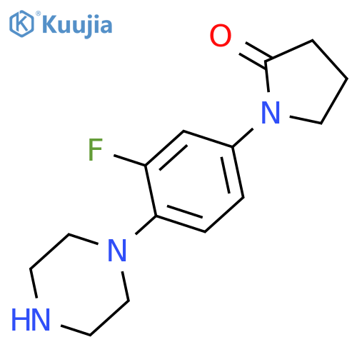 2-PYRROLIDINONE, 1-[3-FLUORO-4-(1-PIPERAZINYL)PHENYL]- structure